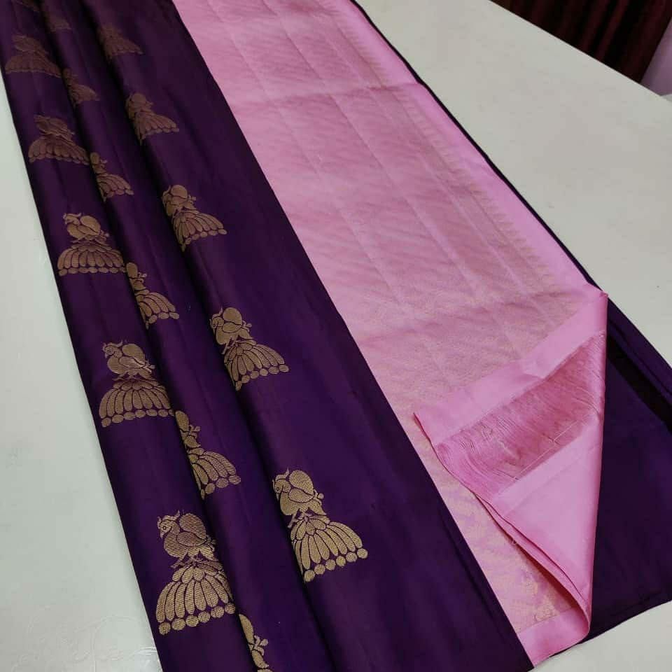 Dalliance Purple Soft Silk Saree With Sizzling Blouse Piece - Colorful Saree