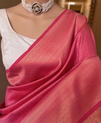 Wonderful Dark Pink Soft Silk Saree With Invaluable Blouse Piece - Colorful Saree