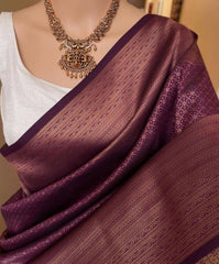 Eye-catching Purple Soft Silk Saree With Charming Blouse Piece - Colorful Saree