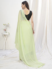 Light Fern Green Pre-Stitched Blended Silk Saree - Colorful Saree