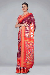 Maroon Patola With Digital Printed Saree - Colorful Saree