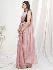 Pale Pink Pre-Stitched Blended Silk Saree - Colorful Saree