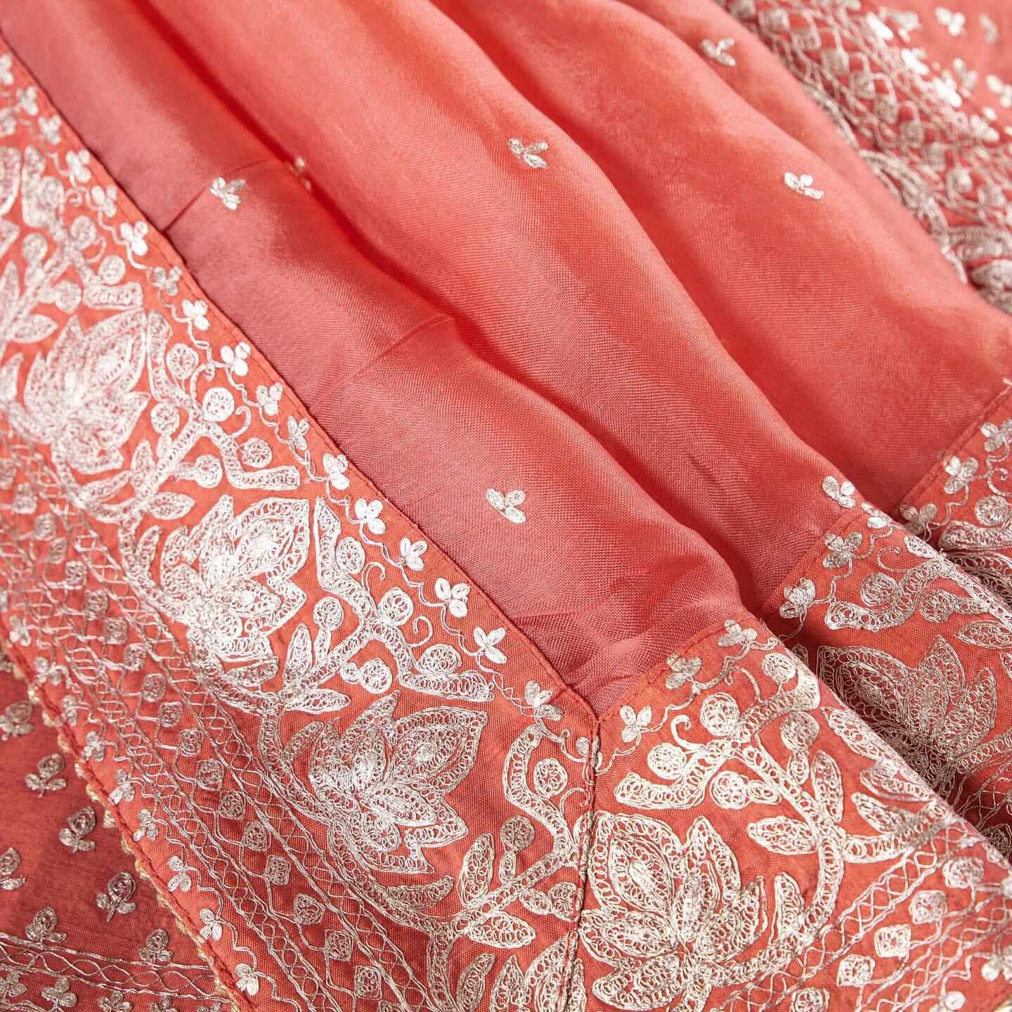 Peach Saree in Organza Silk With Dori And Sequence Work - Colorful Saree