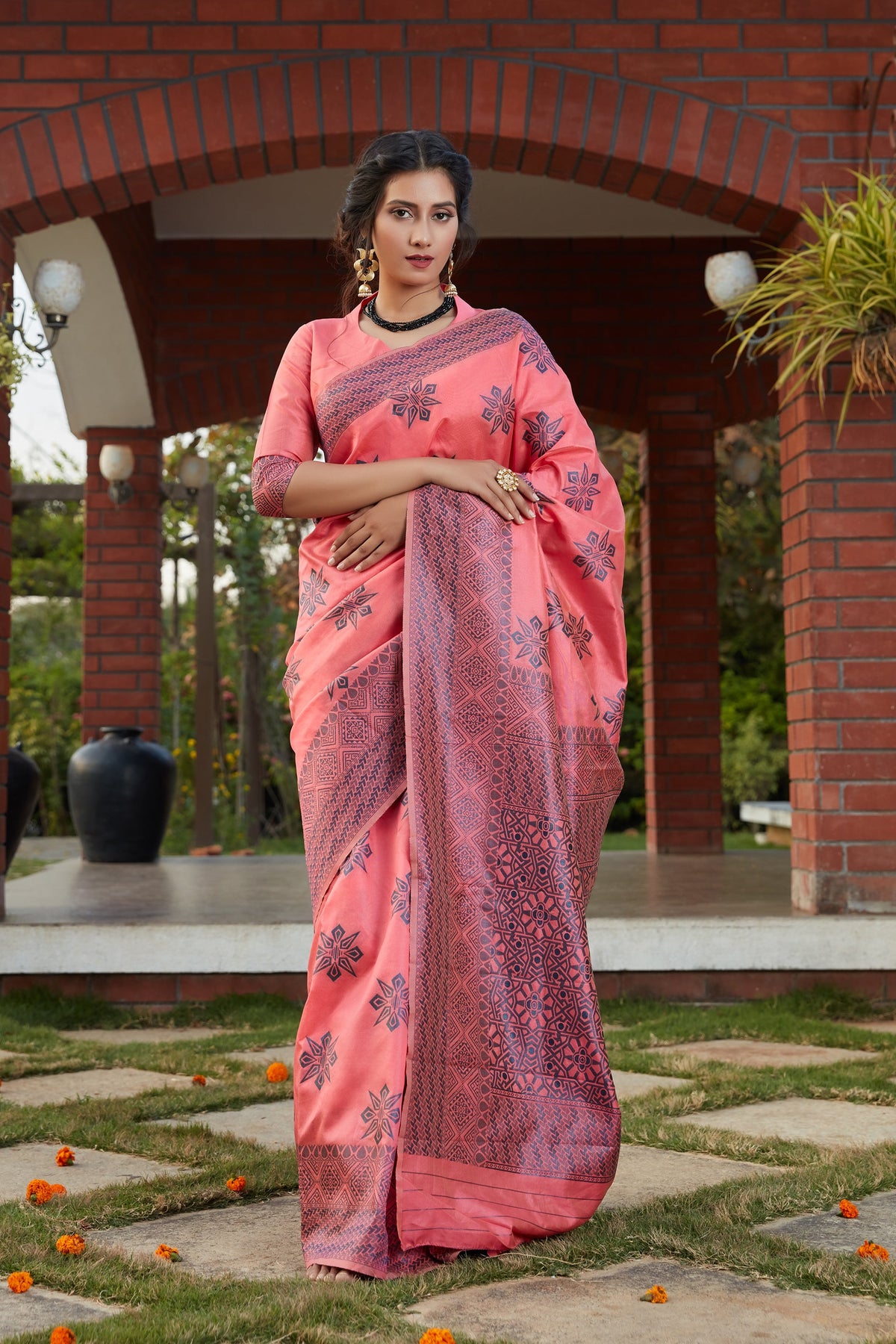 Pink Color Function Wear Trendy Weaving Work Saree In Art Silk Fabric - Colorful Saree