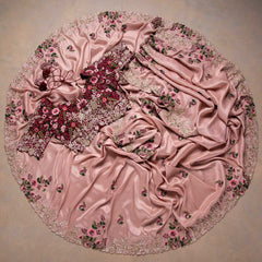 Pink Saree In Organza Silk With Resham And Zari Work - Colorful Saree