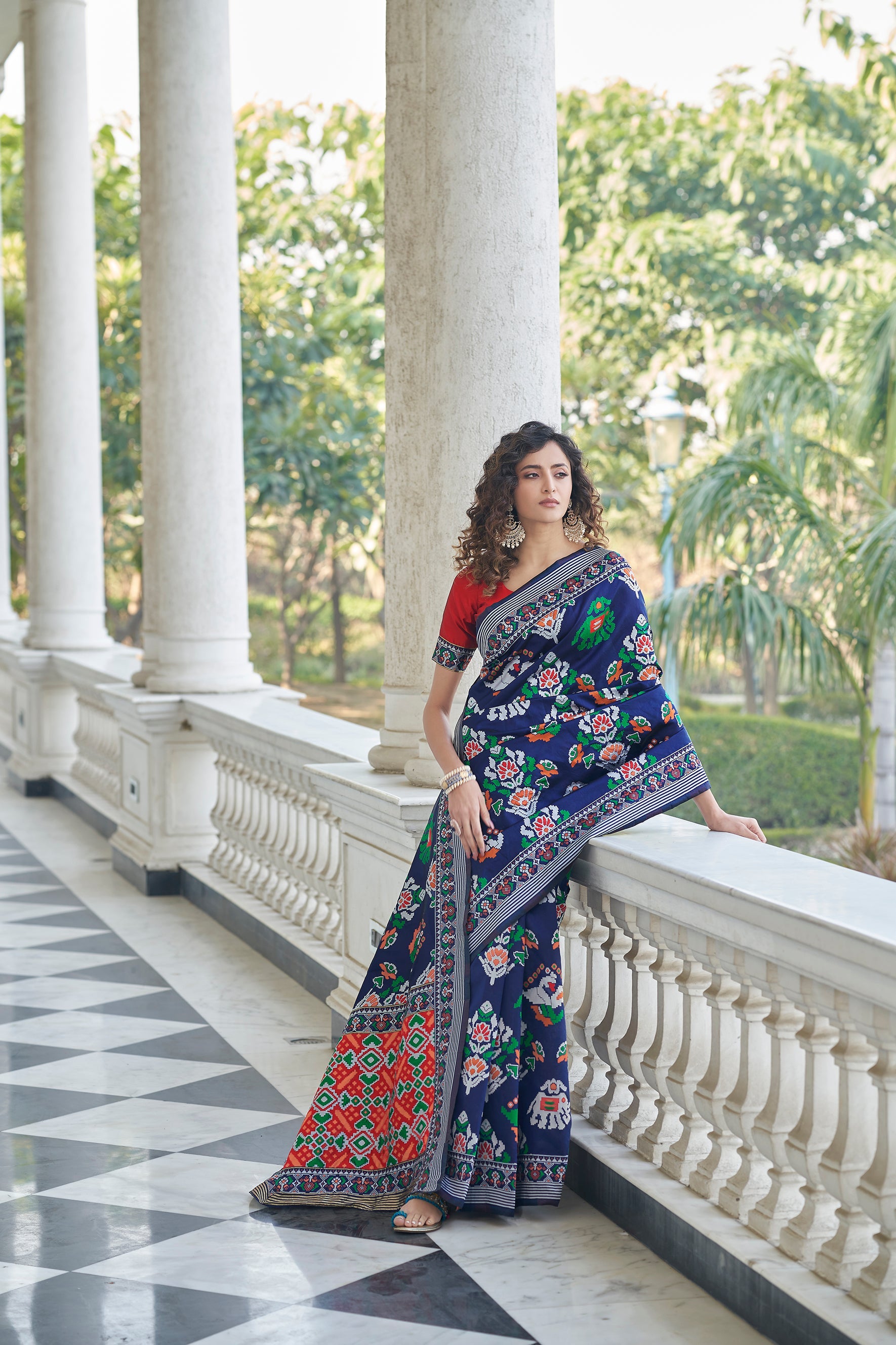 Pleasing Navy Blue Weaving Patola Silk Wedding Wear Saree - Colorful Saree