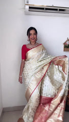 Trendy 1-Minute Ready To Wear Beige Soft Silk Saree - Colorful Saree