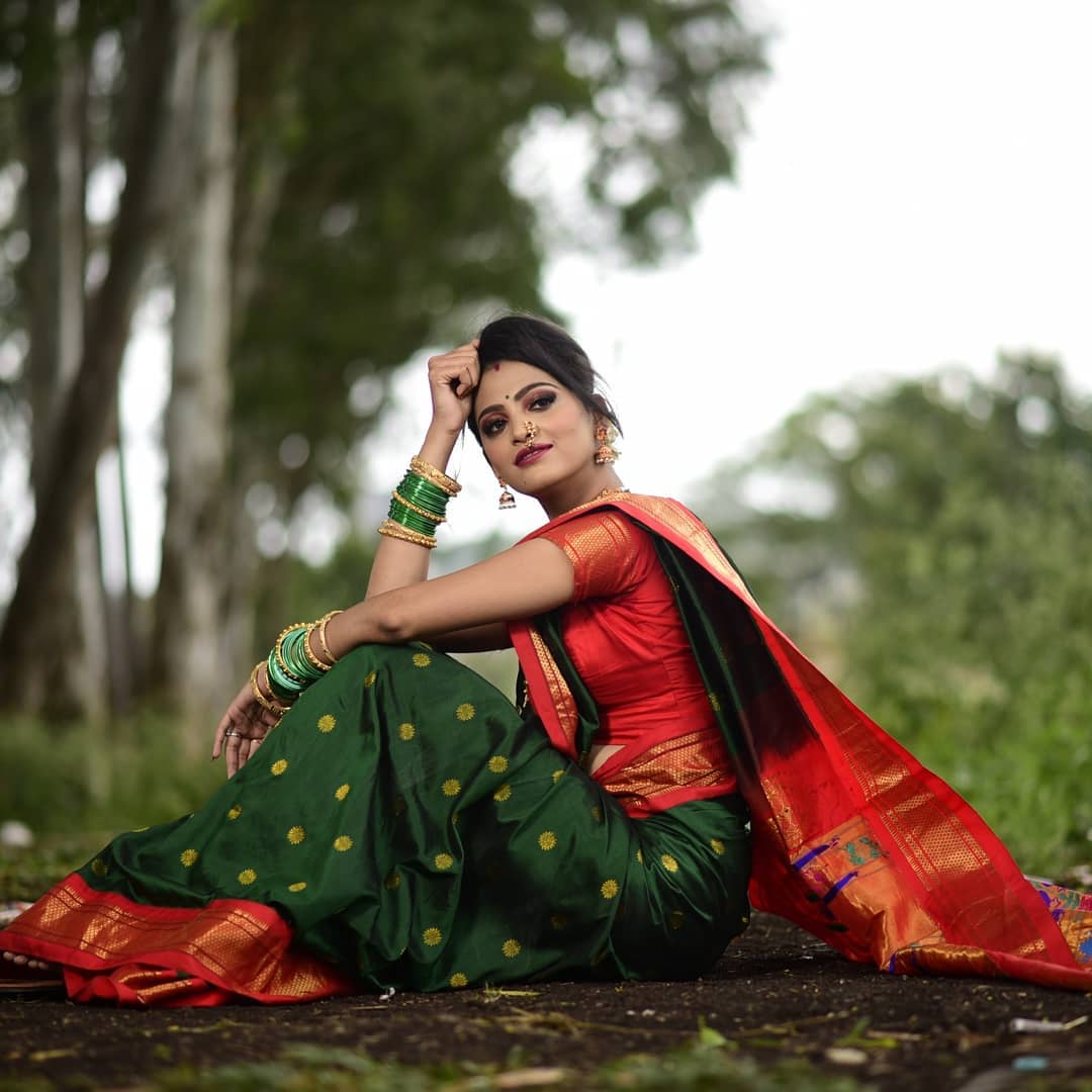 Prettiest Green Paithani Silk Saree With Ethnic Blouse Piece - Colorful Saree