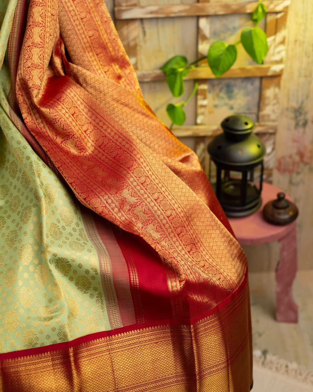Surreptitious Pista Soft Banarasi Silk Saree With Ethnic Blouse Piece - Colorful Saree