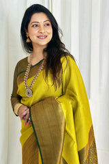 Snazzy Lemon Soft Silk Saree With Inspiring Blouse Piece - Colorful Saree