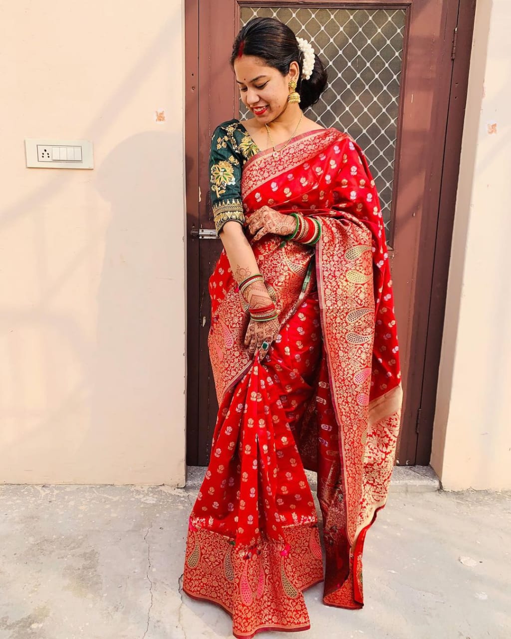 Jazzy Red Soft Banarasi Silk Saree With Demesne Two Blouse Piece - Colorful Saree