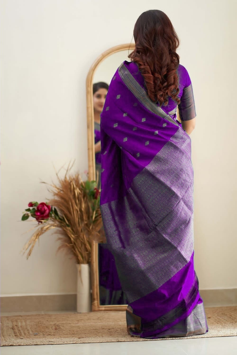 Blooming Purple Soft Silk Saree With Captivating Blouse Piece - Colorful Saree