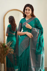 Ravishing Rama Soft Silk Saree With Exceptional Blouse Piece - Colorful Saree