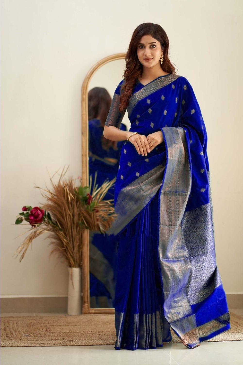 Pleasant Royal Blue Soft Silk Saree With Delightful Blouse Piece - Colorful Saree