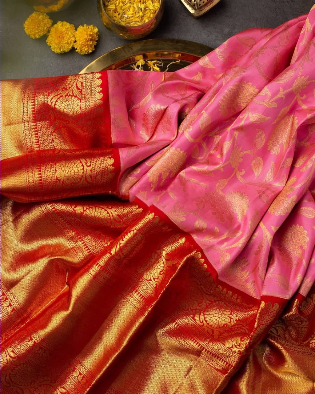 Gossamer Pink Soft Banarasi Silk Saree With Beautiful Blouse Piece - Colorful Saree