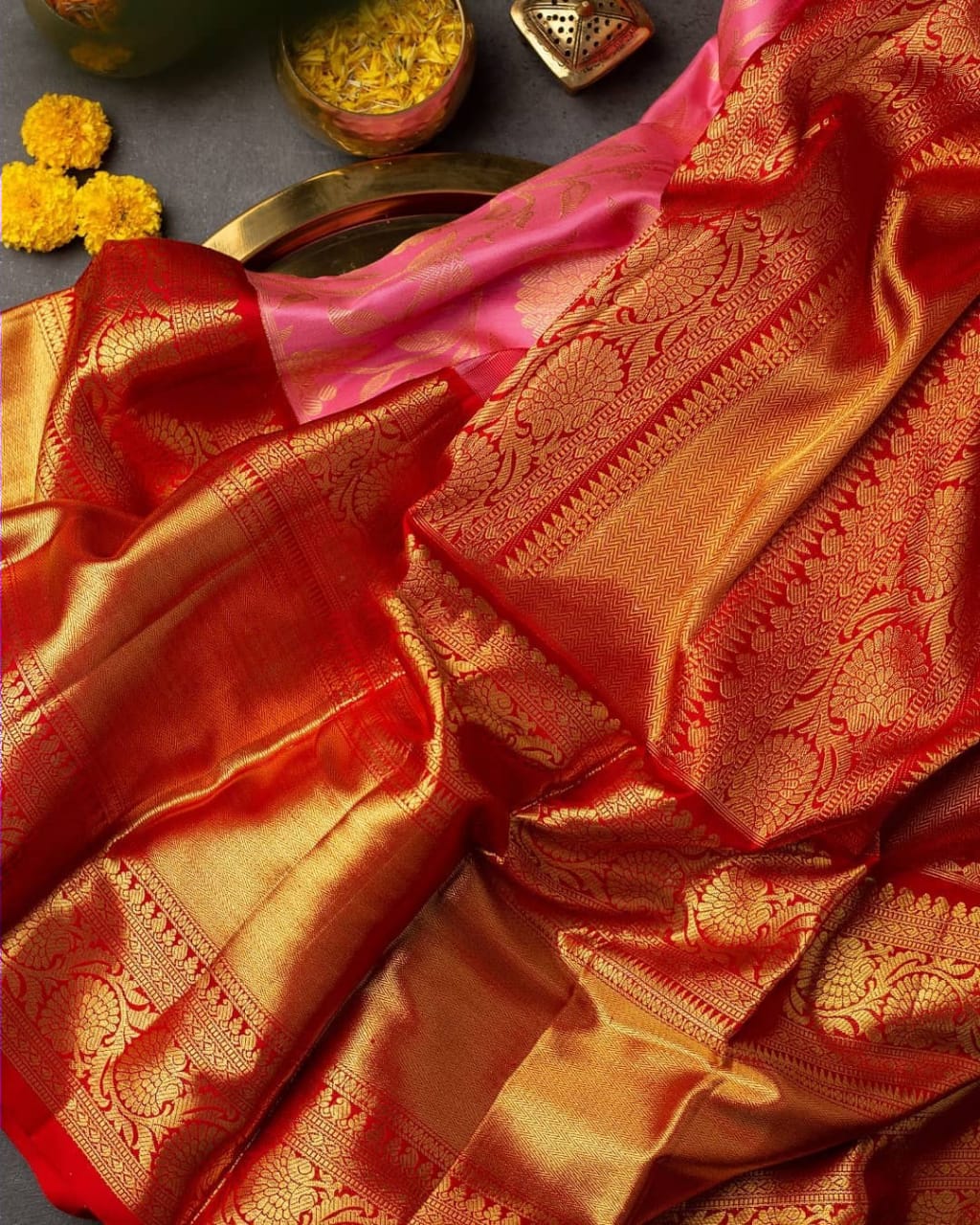 Gossamer Pink Soft Banarasi Silk Saree With Beautiful Blouse Piece - Colorful Saree