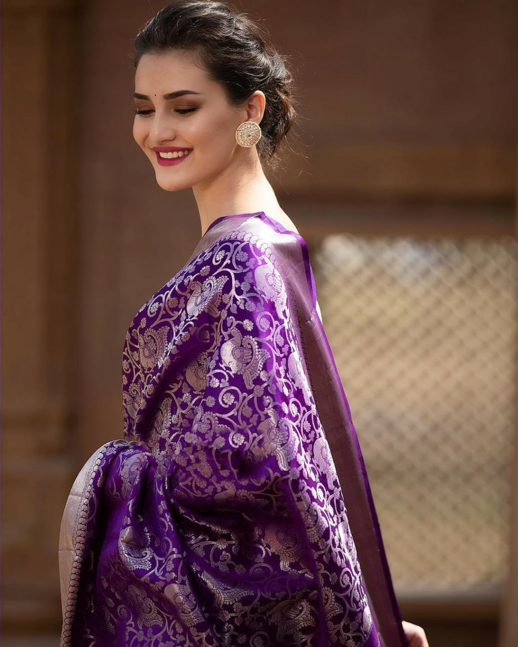 Snappy Purple Soft Banarasi Silk Saree With Supernal Blouse Piece - Colorful Saree