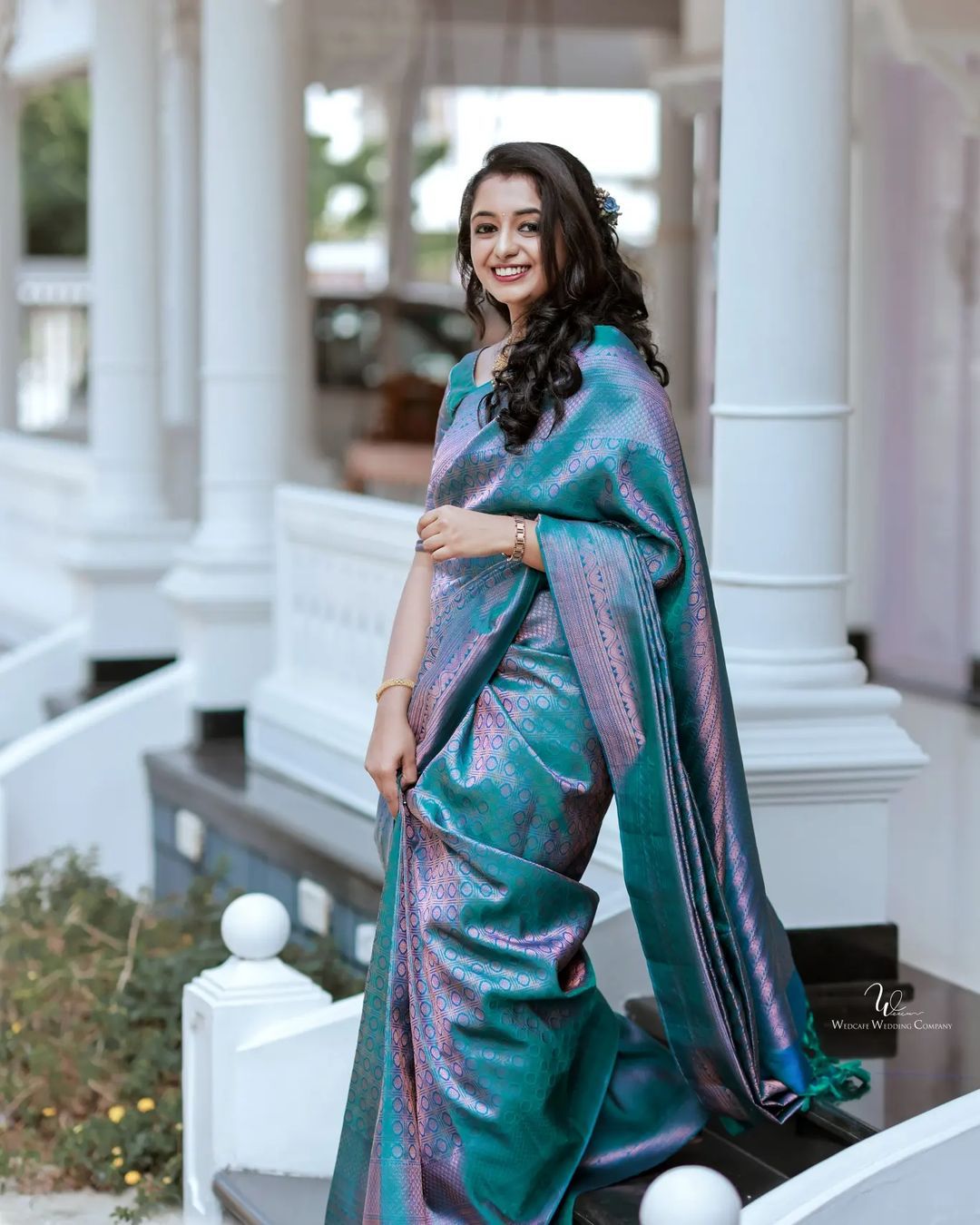 Effervescent Firozi Soft Silk Saree With Efflorescence Blouse Piece - Colorful Saree