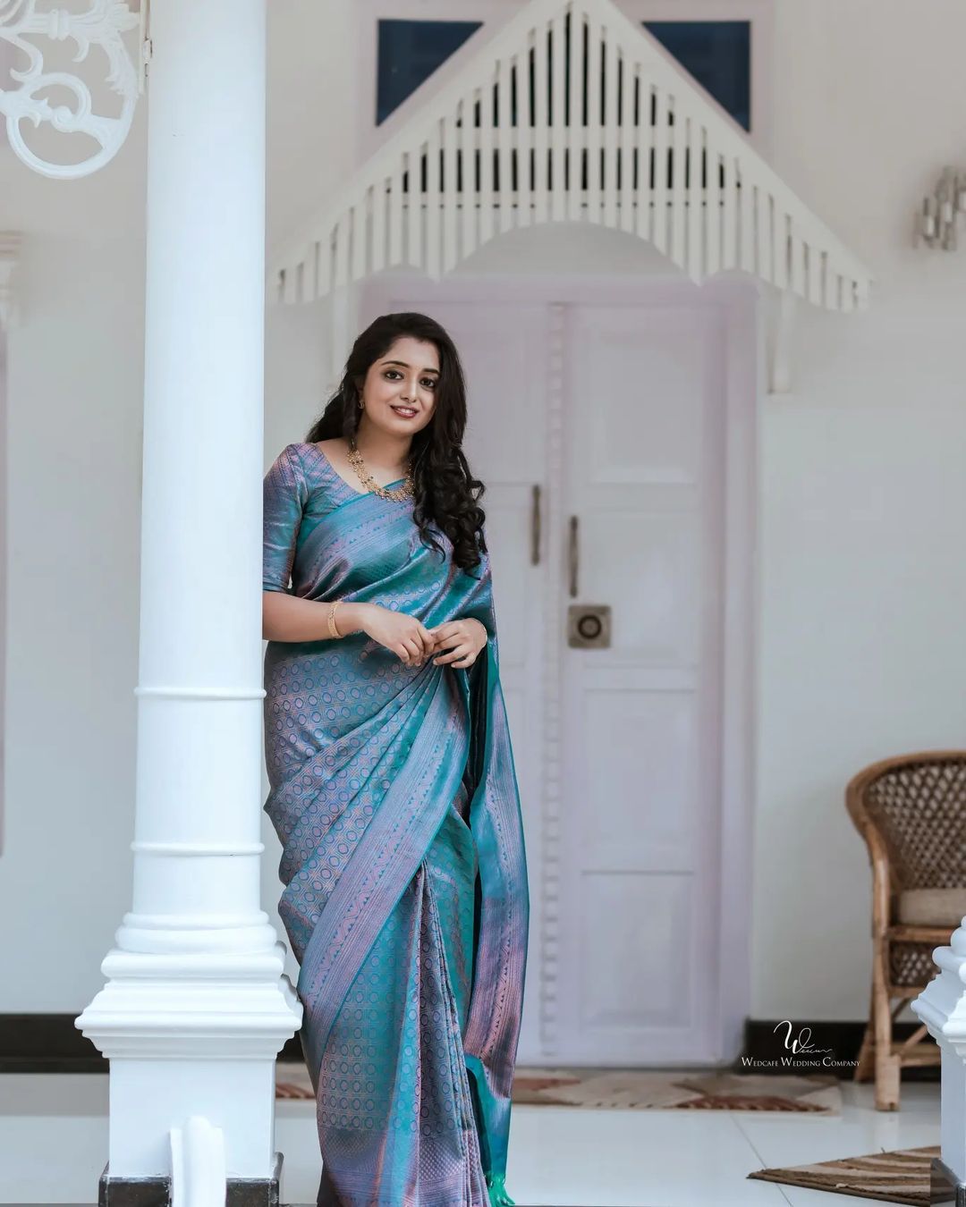 Effervescent Firozi Soft Silk Saree With Efflorescence Blouse Piece - Colorful Saree