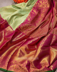 Comely Pista Soft Banarasi Silk Saree With Surpassing Blouse Piece - Colorful Saree