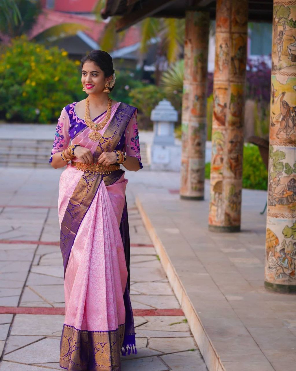 Twirling Pink Soft Banarasi Silk Saree With Two Palimpsest Blouse Piece - Colorful Saree