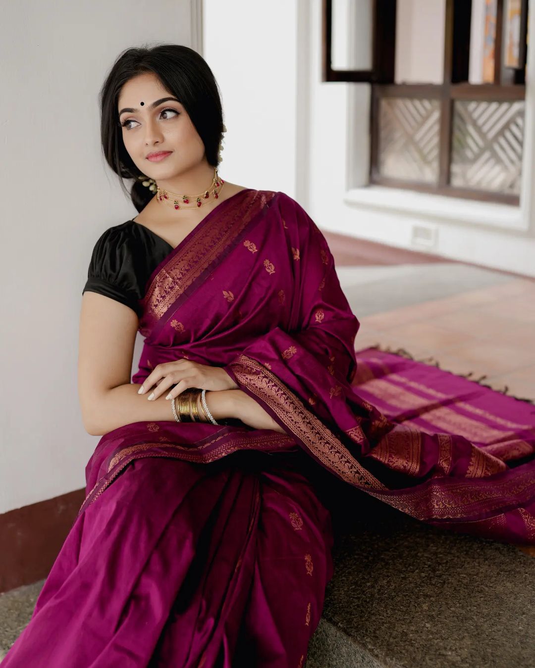 Lovely Purple Soft Silk Saree With Angelic Blouse Piece - Colorful Saree