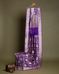 Prominent Purple Soft Banarasi Silk Saree With Pretty Blouse Piece - Colorful Saree
