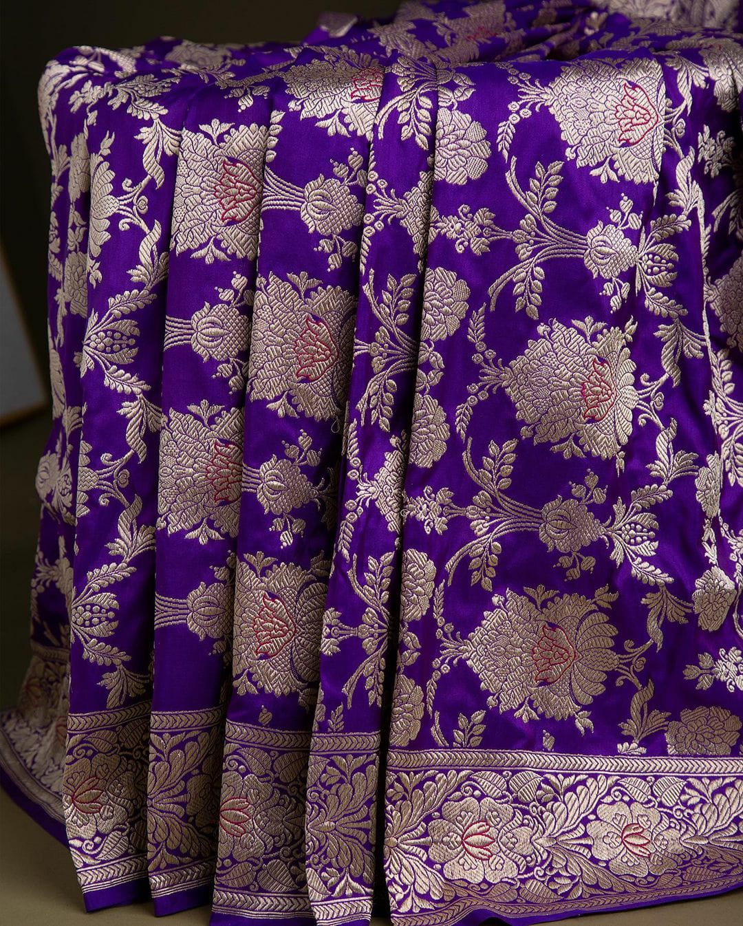 Prominent Purple Soft Banarasi Silk Saree With Pretty Blouse Piece - Colorful Saree
