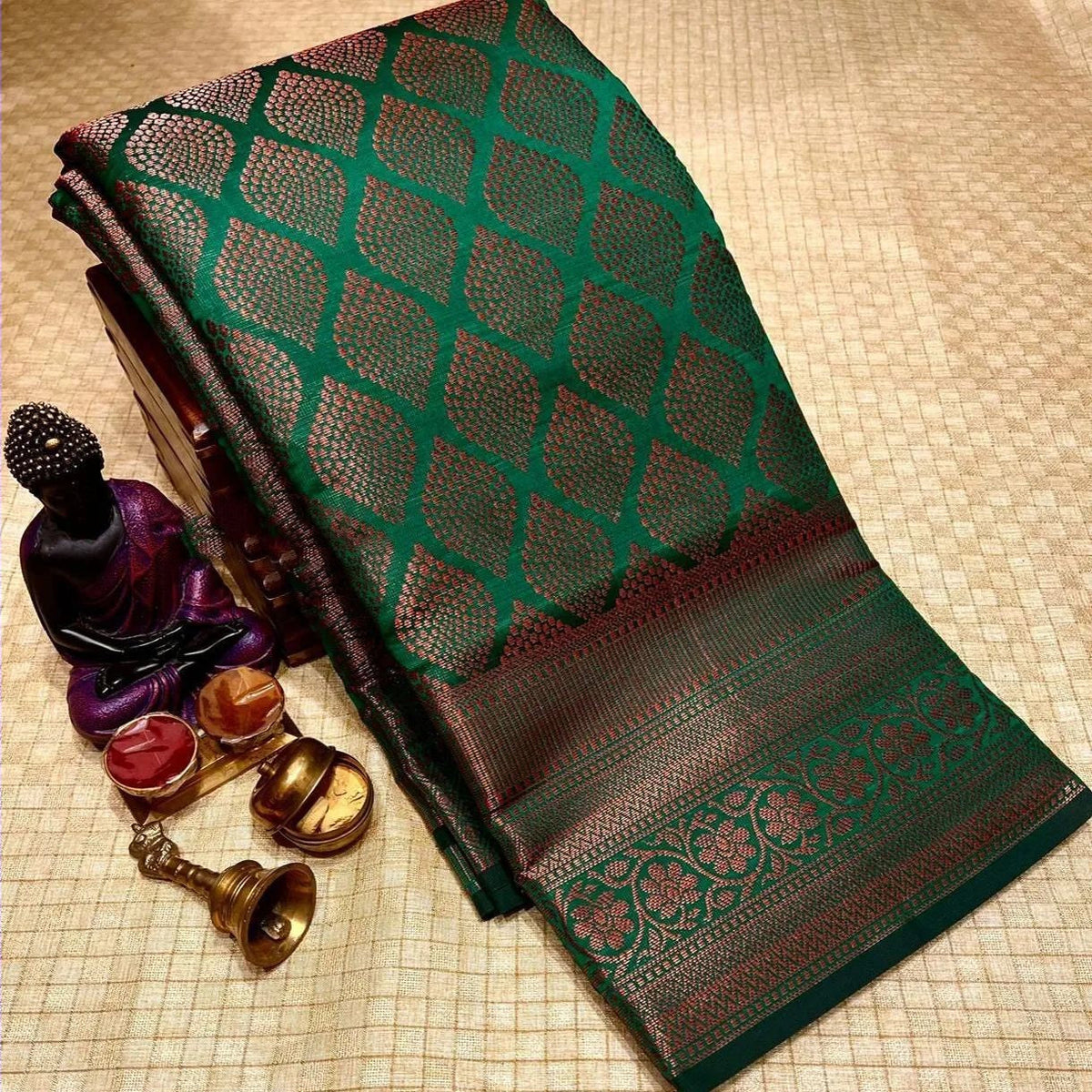 Imaginative Green Soft Silk Saree With Prodigal Blouse Piece - Colorful Saree