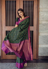 Incredible Green Soft Silk Saree With Energetic Blouse Piece - Colorful Saree