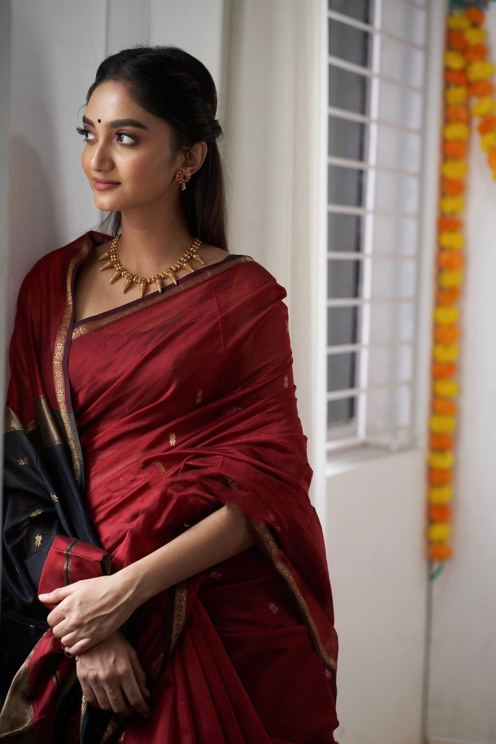 Engaging Red Cotton Silk Saree With Redolent Blouse Piece - Colorful Saree