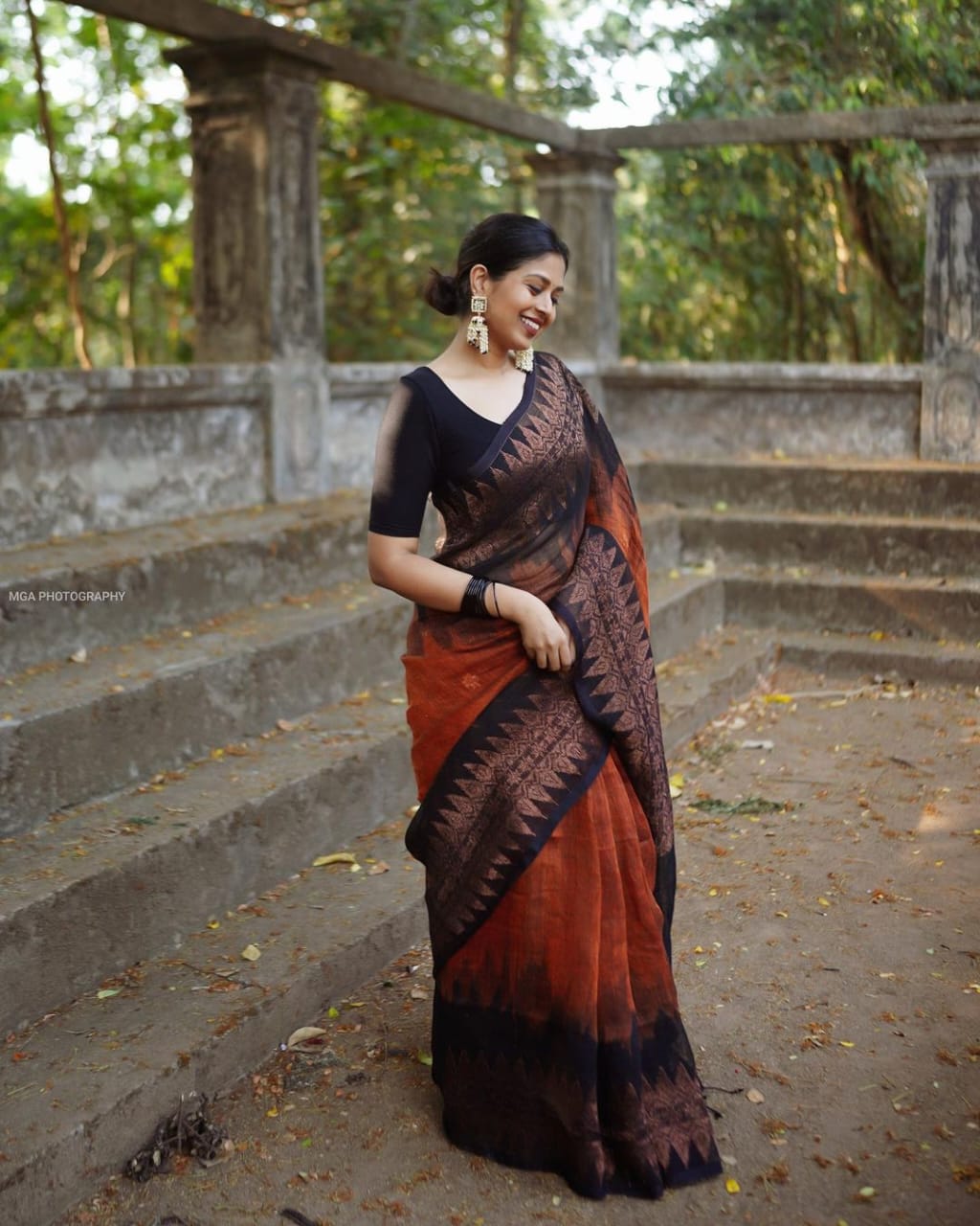 Elision Orange Soft Silk Saree With Dalliance Blouse Piece - Colorful Saree