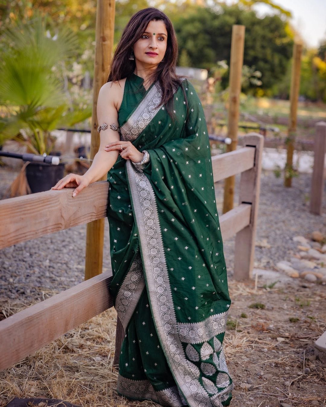 Moiety Green Cotton Silk Saree With Sensational Blouse Piece - Colorful Saree