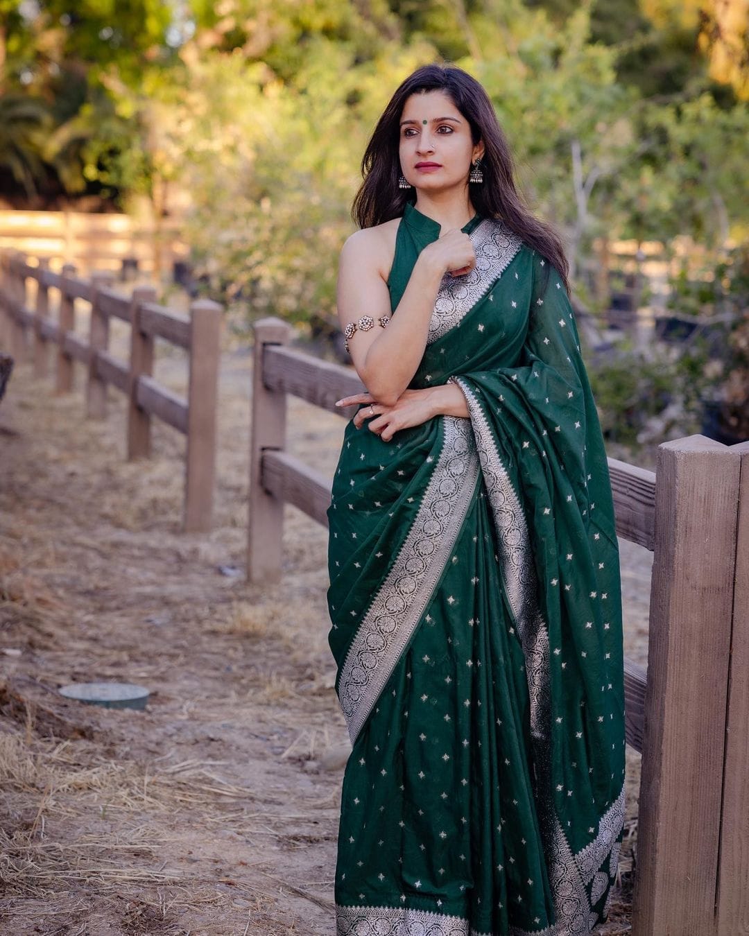 Moiety Green Cotton Silk Saree With Sensational Blouse Piece - Colorful Saree