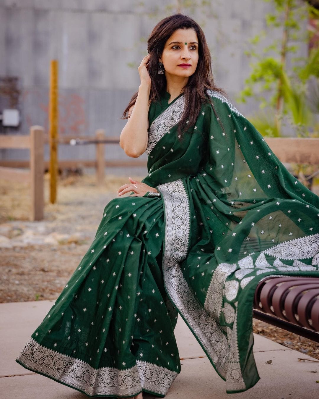 Moiety Green Cotton Silk Saree With Sensational Blouse Piece - Colorful Saree