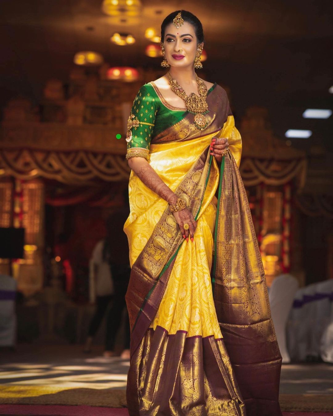 Incomparable Yellow Soft Banarasi Silk Saree With Flamboyant Blouse Piece - Colorful Saree