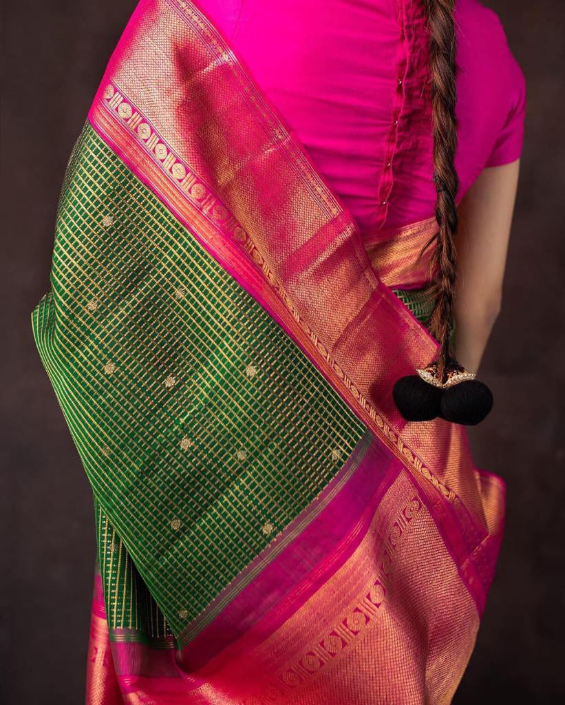 Capricious Green Soft Silk Saree With Staring Blouse Piece - Colorful Saree