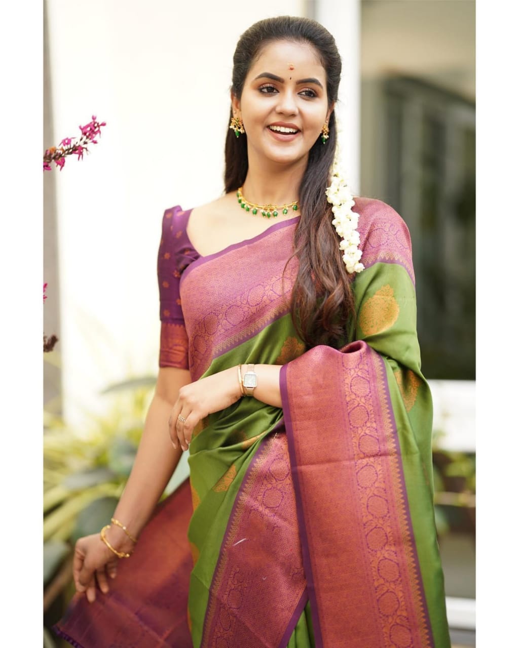 Artistic Green Soft Silk Saree With Supernal Blouse Piece - Colorful Saree