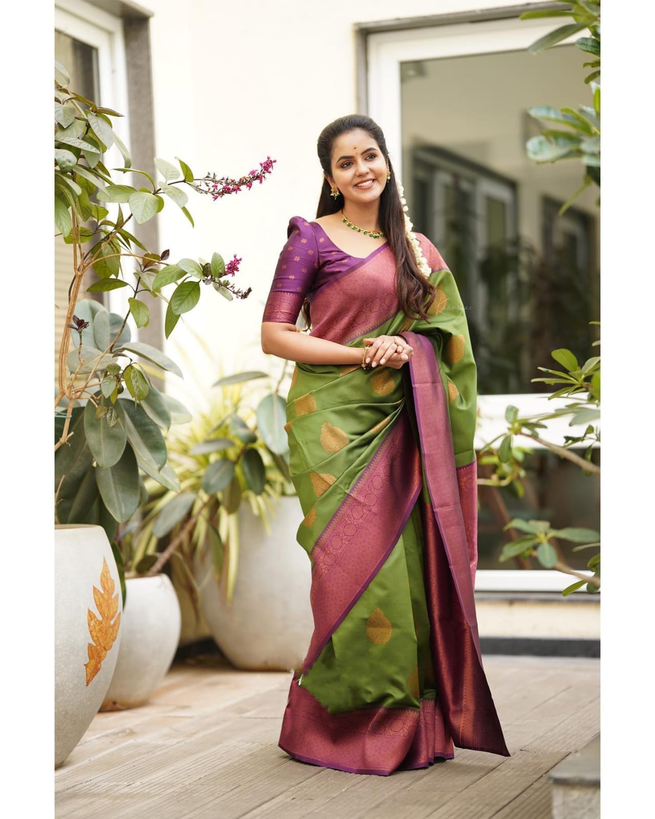 Artistic Green Soft Silk Saree With Supernal Blouse Piece - Colorful Saree