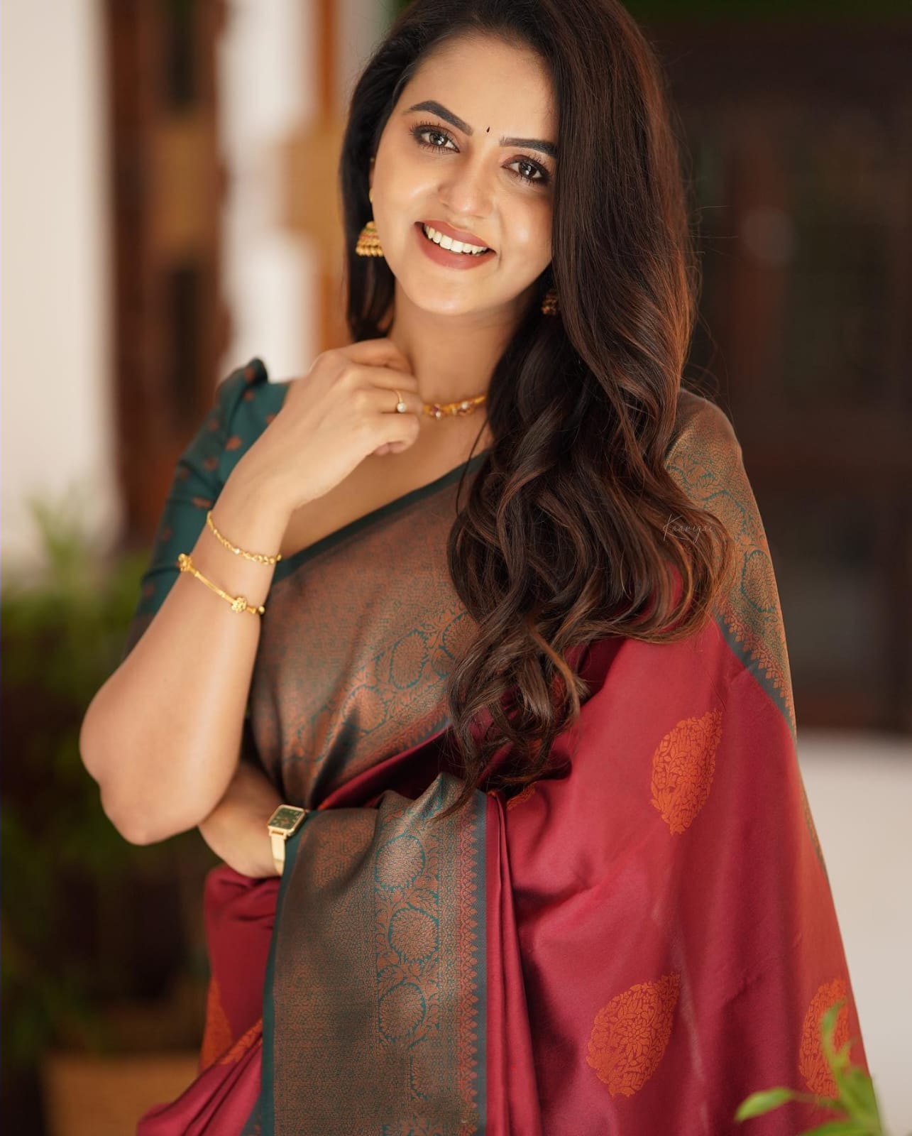 Artistic Maroon Soft Silk Saree With Splendorous Blouse Piece - Colorful Saree