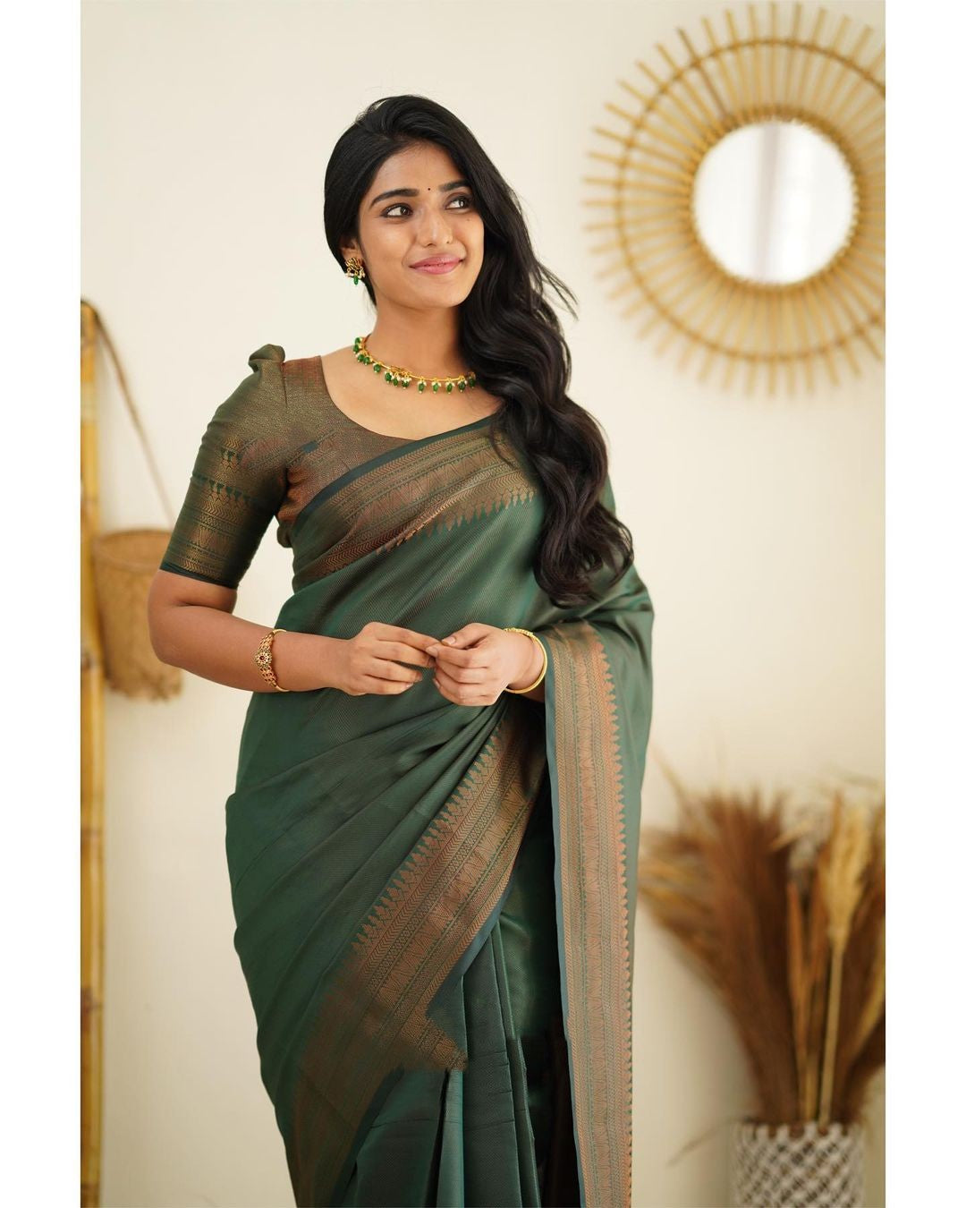 Unequalled Green Soft Silk Saree With Fragrant Blouse Piece - Colorful Saree