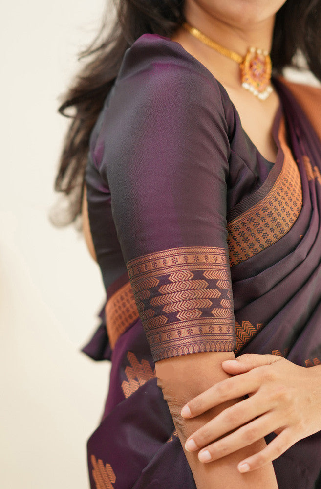 Desiring Purple Soft Silk Saree With Engrossing Blouse Piece - Colorful Saree