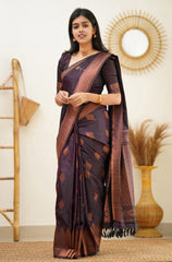 Desiring Purple Soft Silk Saree With Engrossing Blouse Piece - Colorful Saree