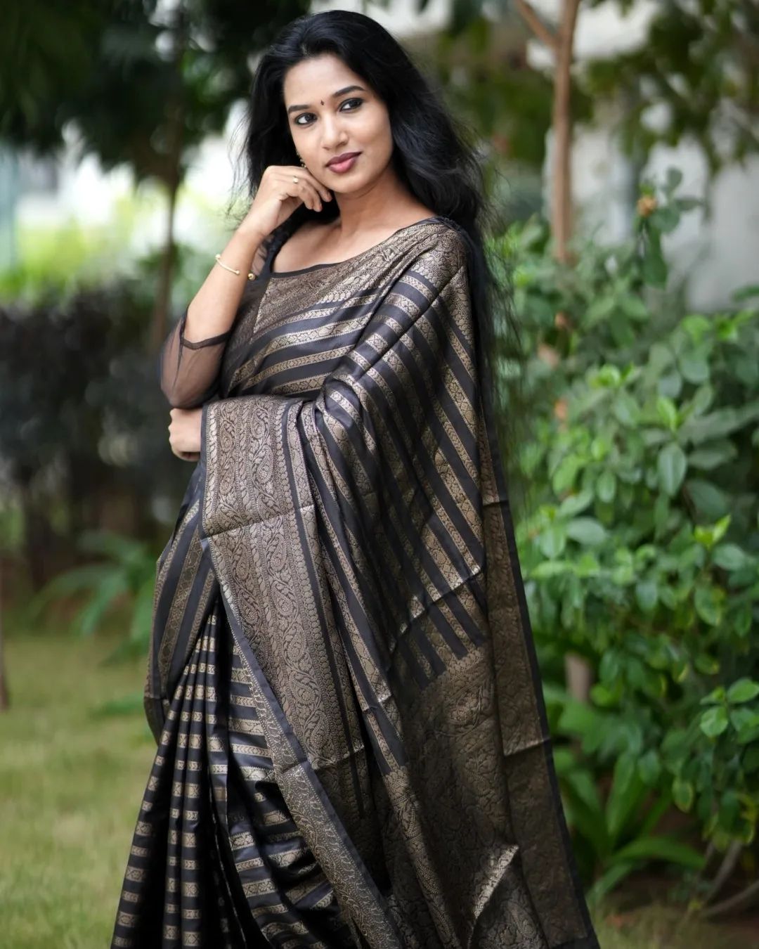 Excellent Black Soft Silk Saree With Luxuriant Blouse Piece - Colorful Saree