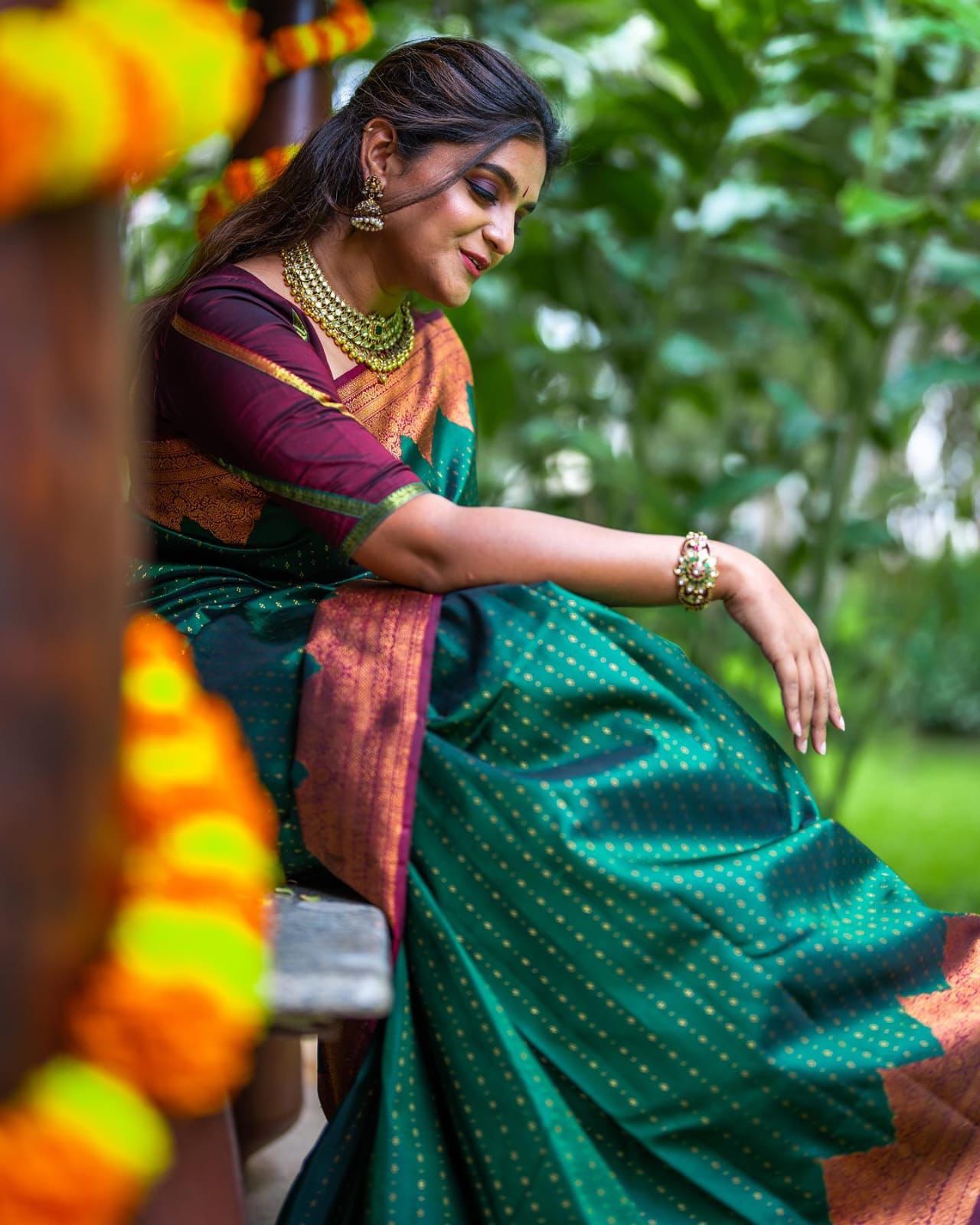 Stunning Green Soft Silk Saree With Innovative Blouse Piece - Colorful Saree