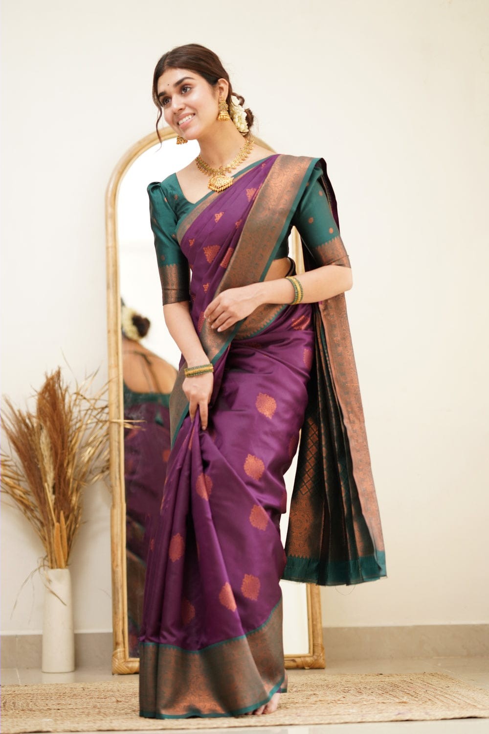 Amiable Purple Soft Silk Saree with Transcendent Blouse Piece - Colorful Saree