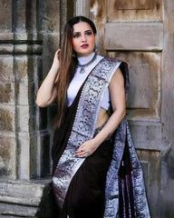 Desirable Black Soft Banarasi Silk Saree With Attractive Blouse Piece - Colorful Saree