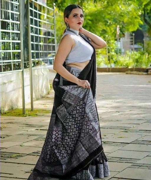 Desirable Black Soft Banarasi Silk Saree With Attractive Blouse Piece - Colorful Saree