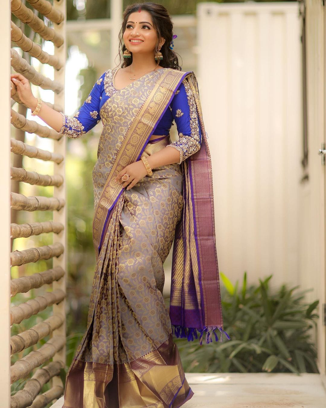 Palimpsest Grey Soft Banarasi Silk Saree With Two Snazzy Blouse Piece - Colorful Saree