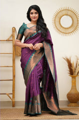 Splendorous Purple Soft Silk Saree with Fugacious Blouse Piece - Colorful Saree